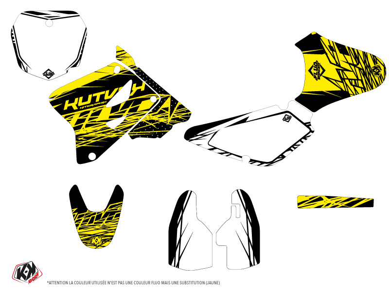 Kit Déco Moto Cross Eraser Fluo Suzuki 85 RM Jaune KUTVEK - vue 2