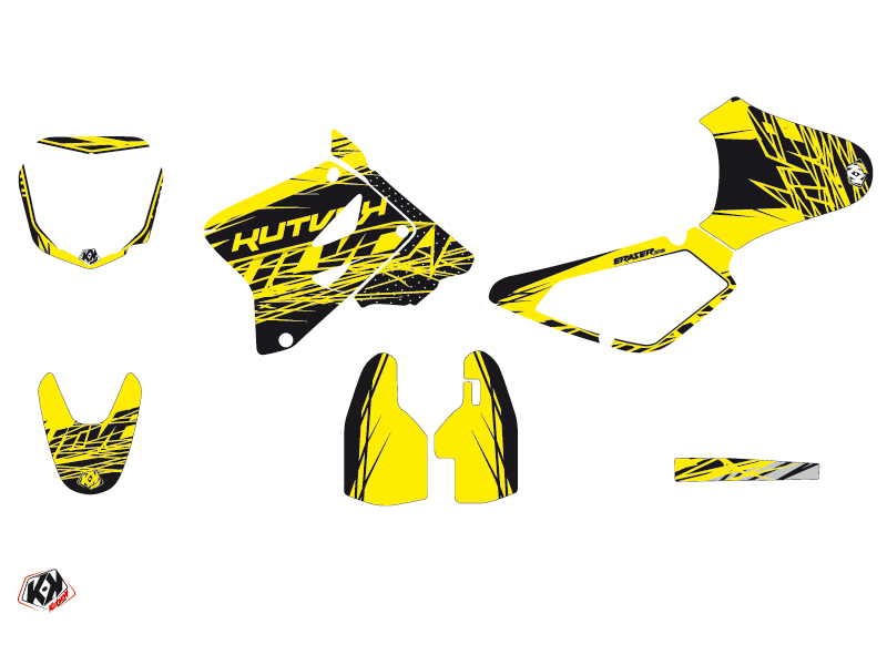 Kit plastiques moto cross Eraser Suzuki 85 RM jaune noir KUTVEK - vue 2