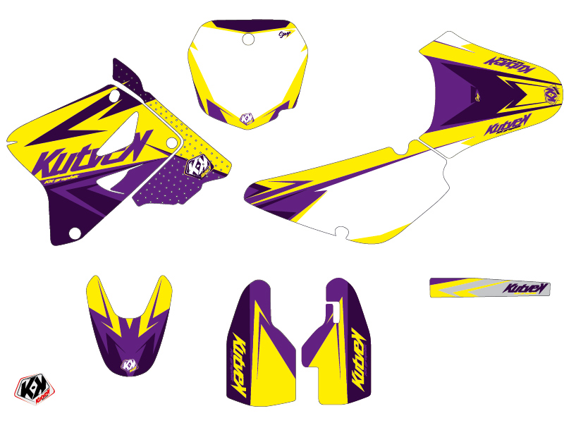 Kit Décalcomanies Moto Cross Stage Suzuki 85 RM Jaune Violet KUTVEK - vue 2