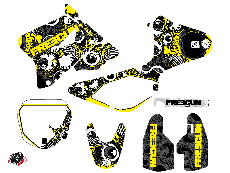 Kit Déco Moto Cross Freegun Eyed Suzuki 85 RM Jaune KUTVEK - vue 2