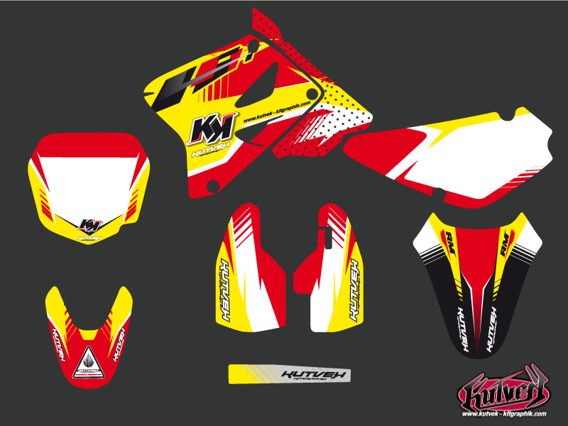 Kit décor motocross Kutvek Suzuki 85 RM Pulsar rouge - vue 2