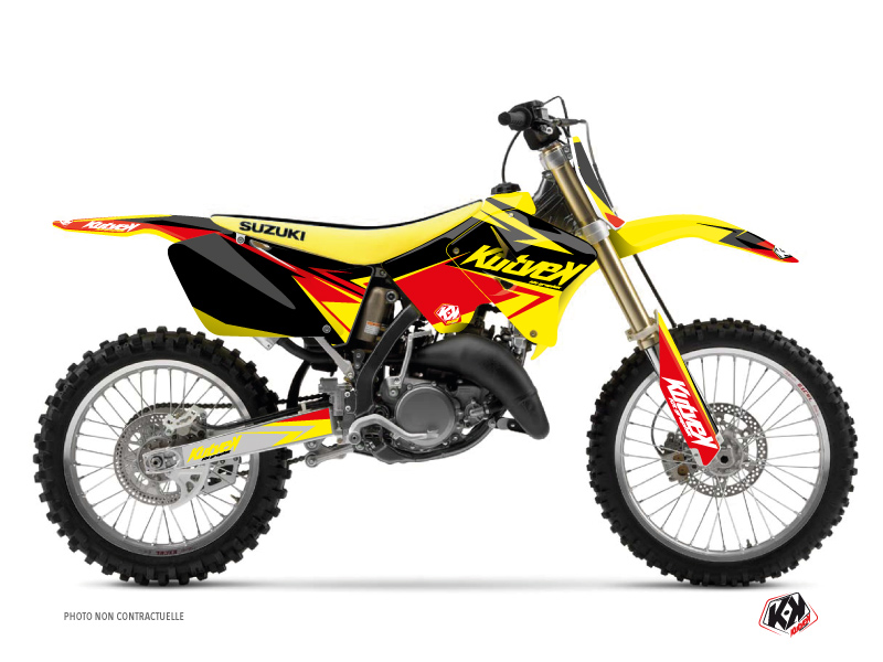 Kit décoration moto-cross stage Suzuki 125 RM Kutvek jaune rouge