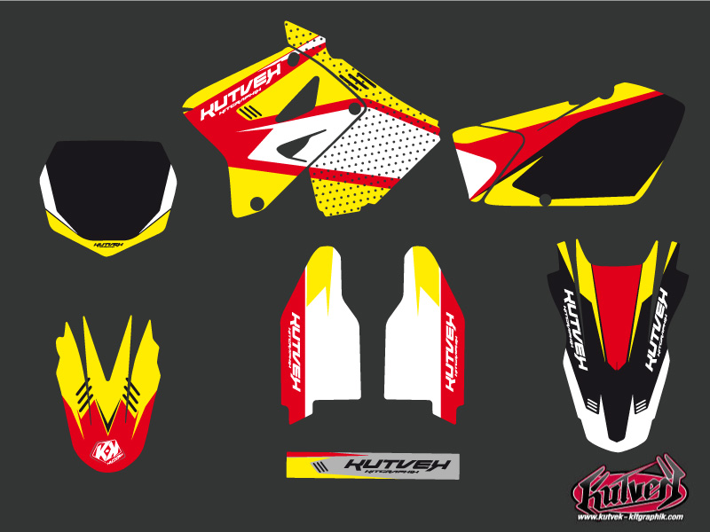 Kit décoration moto cross Chrono Suzuki 125 RM rouge KUTVEK - vue 2
