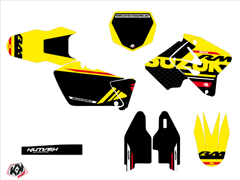 Kit de décoration moto cross Suzuki 125 RM rouge KUTVEK - vue 2