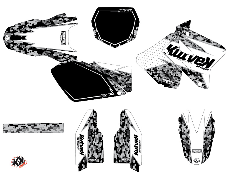 Kit Plastiques Moto Cross Predator Suzuki 125 RM Blanc KUTVEK - vue 2