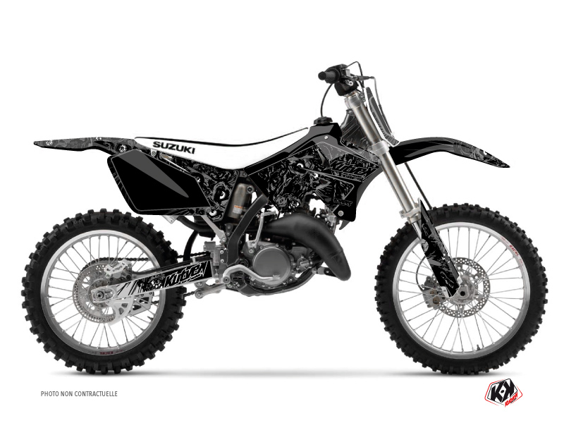 Kit Décoration Moto-Cross Zombies Dark Suzuki 125 RM Noir KUTVEK