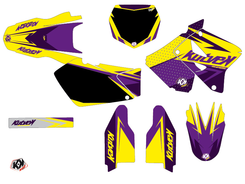 Kit déco moto-cross stage Suzuki 125 RM jaune violet KUTVEK - vue 2