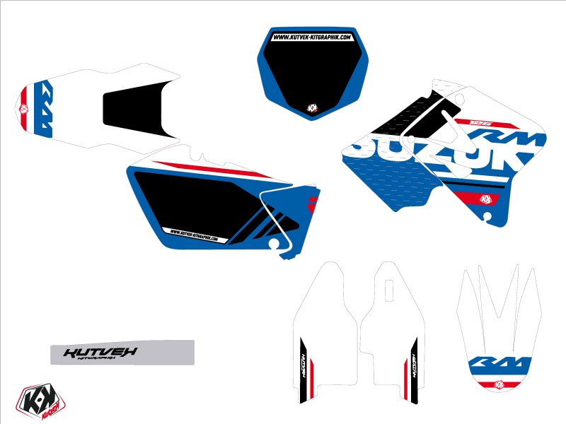 Kit décoration Suzuki 125 RM blanc - vue 2