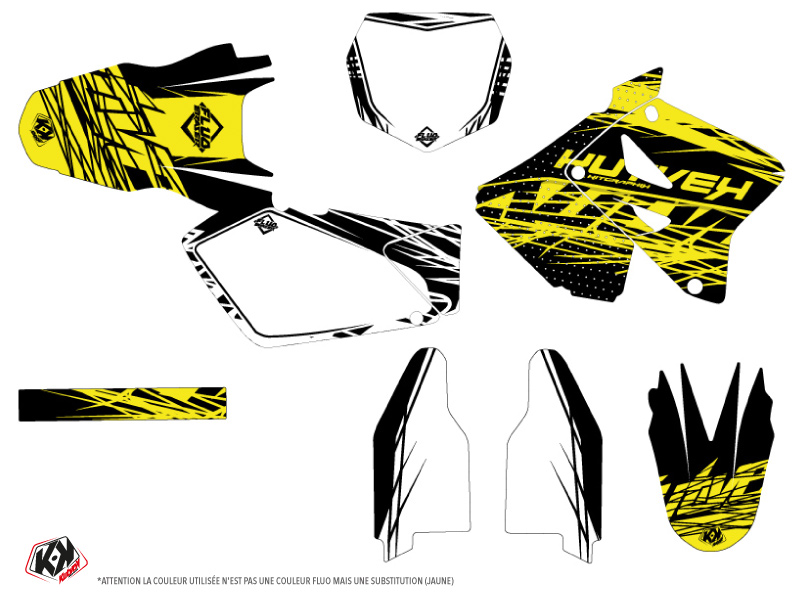 Kit plastiques motocross Kutvek Eraser Fluo Suzuki 125 RM jaune - vue 2