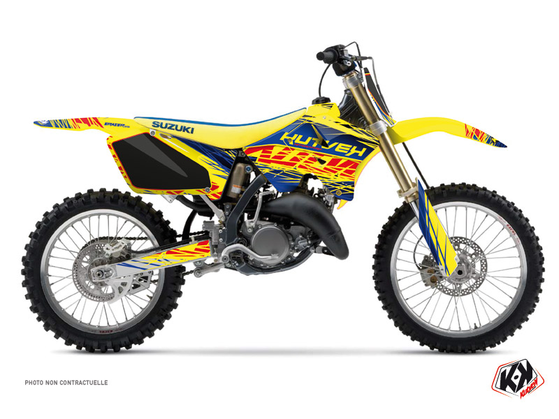 Kit Décoration Moto Cross Eraser Suzuki 125 RM Bleu Jaune KUTVEK