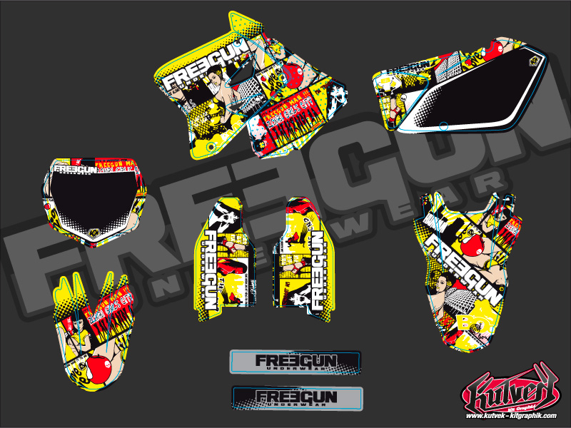 Kit de décoration moto cross Freegun Suzuki 125 RM KUTVEK - vue 2