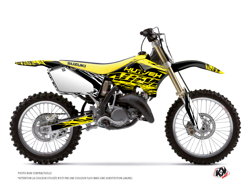Kit Décoration Moto Cross Eraser Fluo Suzuki 125 RM Jaune KUTVEK
