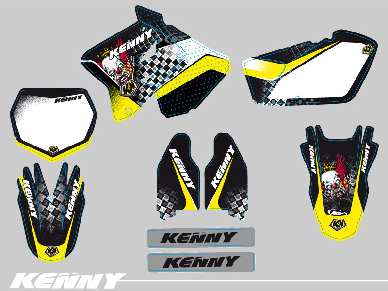 Kit de décoration moto cross Kenny Suzuki 250 RM KUTVEK - vue 2