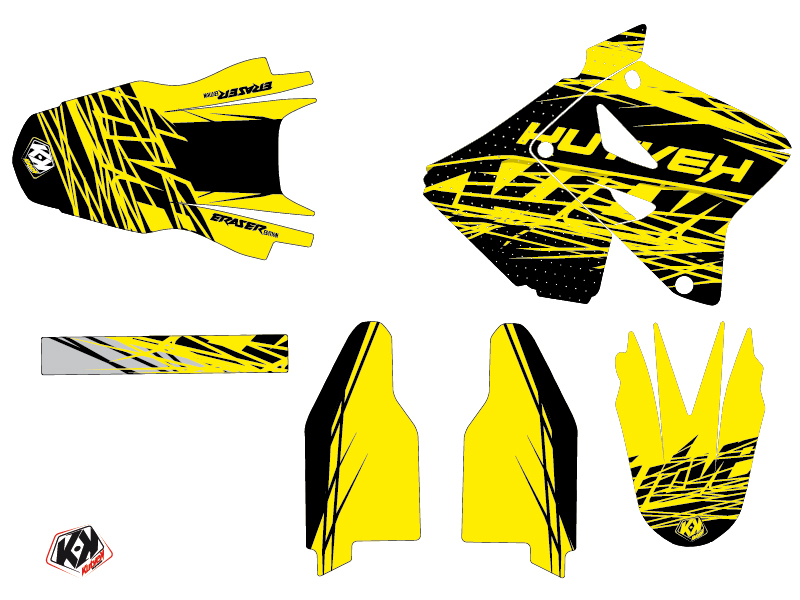 Kit plastiques déco motocross Eraser Suzuki 250 RM jaune noir LIGHT KUTVEK - vue 2