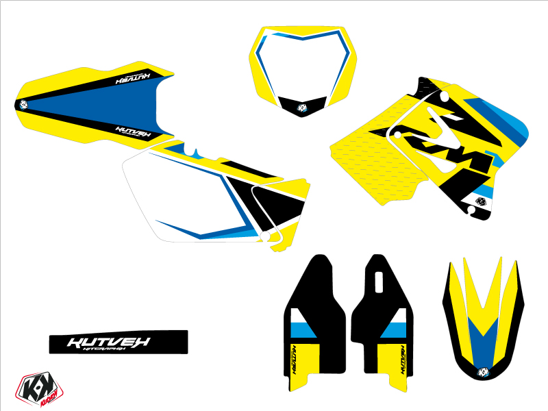 Kit Décoration Moto Cross Suzuki 250 RM Bleu Label - vue 2