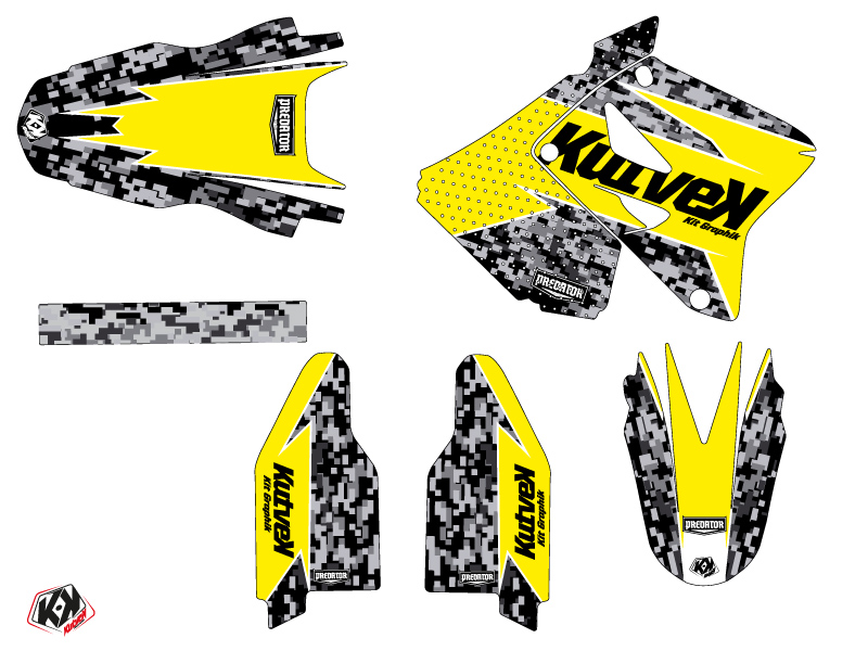 Kit Décoration Moto-Cross Predator Suzuki 250 RM Jaune LIGHT KUTVEK - vue 2