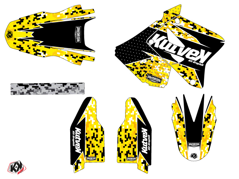 Kit Déco Moto Cross Predator Suzuki 250 RM Noir Jaune LIGHT KUTVEK - vue 2