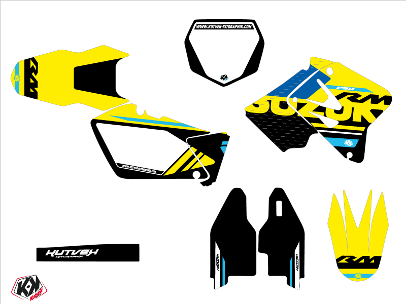 Kit de décoration moto-cross Suzuki 250 RM Bleu - vue 2