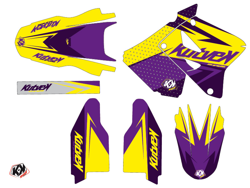 Kit Déco Moto Cross Stage Suzuki 250 RM Jaune Violet Light KUTVEK - vue 2