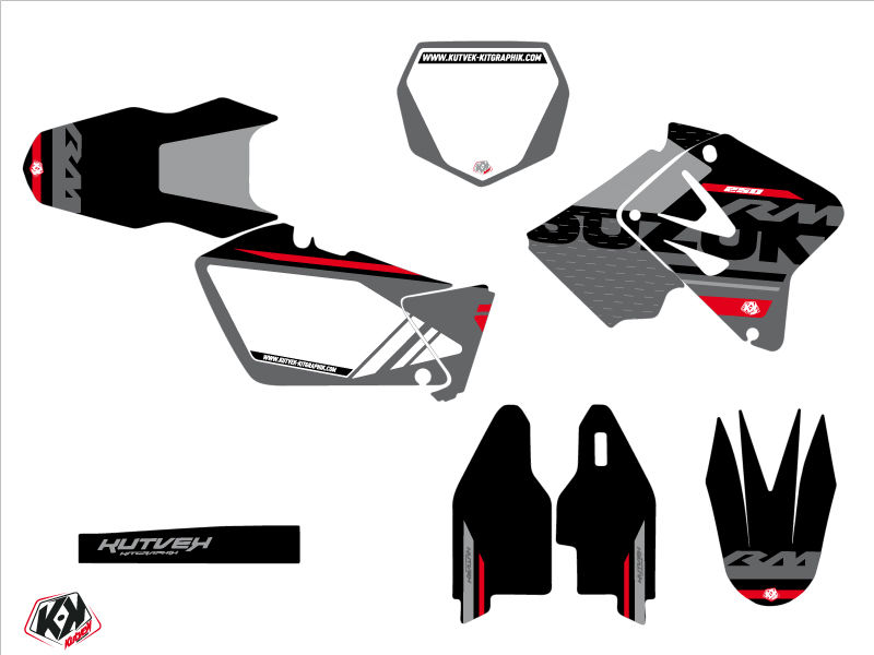 Kit Décoration Moto Cross Grade Suzuki 250 RM Noir KUTVEK - vue 2