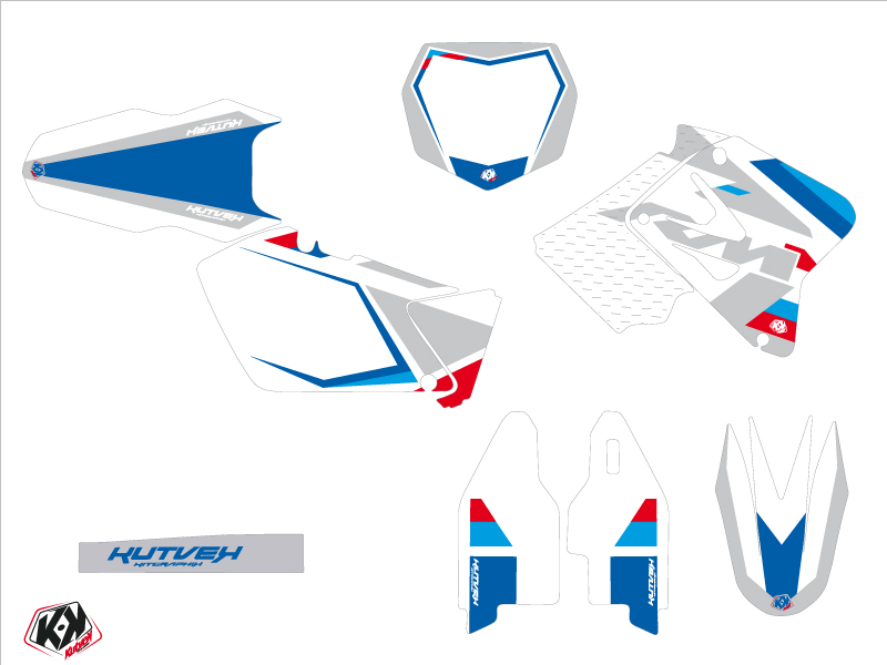 Kit de décoration motocross Label Suzuki 250 RM blanc KUTVEK - vue 2