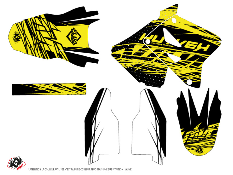 Kit Décoration Moto Cross Kutvek Eraser Fluo Suzuki 250 RM Jaune Light - vue 2