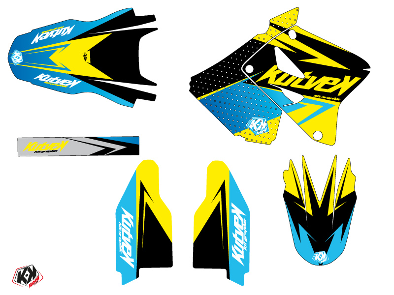 Kit décoration motocross Suzuki 250 RM Jaune Bleu LIGHT KUTVEK - vue 2