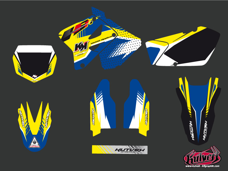 Kit de décoration Moto Cross Pulsar Suzuki 250 RM Bleu - vue 2