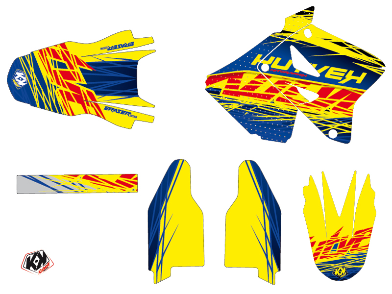 Kit plastiques moto cross Eraser Suzuki 250 RM bleu jaune Light - vue 2