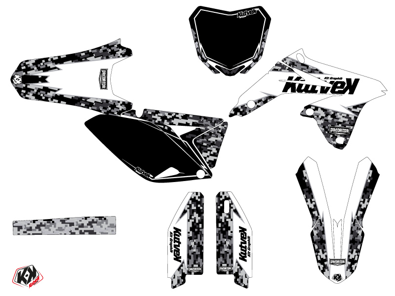 Kit Décoration Moto Cross Predator Suzuki 250 RMZ Blanc KUTVEK - vue 2