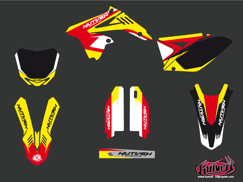 Kit Déco Moto Cross Chrono Suzuki 250 RMZ Rouge KUTVEK - vue 2