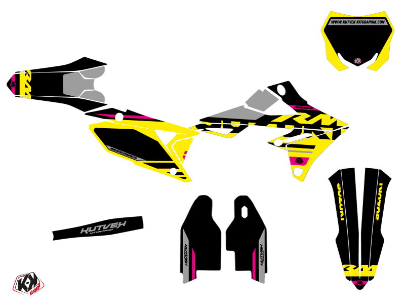 Kit Décoration Moto Cross Suzuki 250 RMZ Rose KUTVEK - vue 2