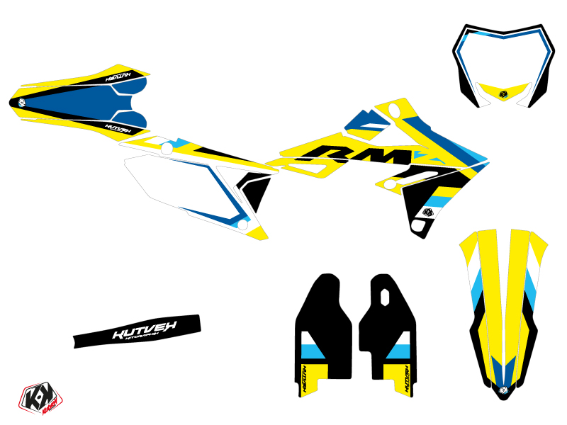 Kit de décoration Moto Cross Label Suzuki 250 RMZ Bleu KUTVEK - vue 2