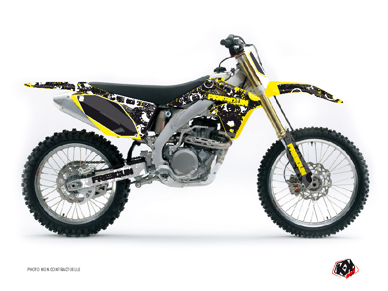 Kit Décoration Moto Cross Freegun Eyed Suzuki 250 RMZ Jaune