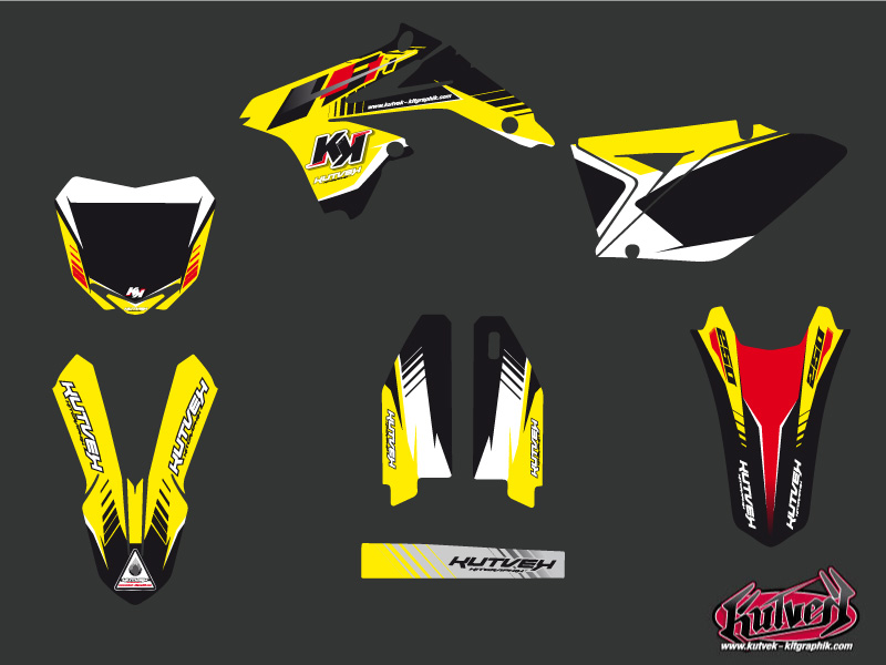 Kit décoration moto cross Pulsar Suzuki 250 RMZ noir KUTVEK - vue 2