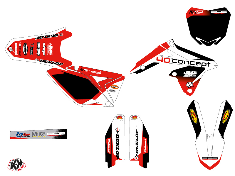 Kit Décoration Moto Cross Replica BOS Suzuki 250 RMZ KUTVEK - vue 2