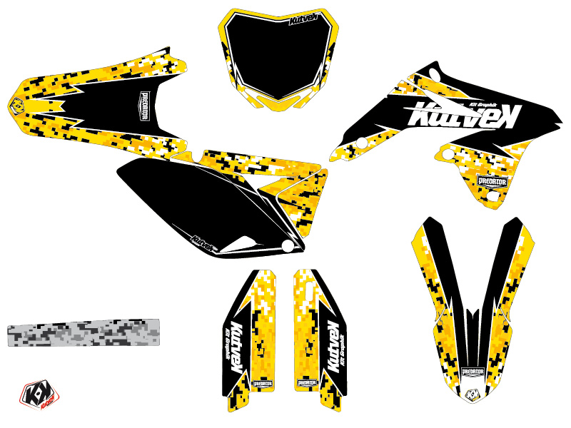 Kit Déco Moto-Cross Predator Suzuki 250 RMZ Noir Jaune KUTVEK - vue 2