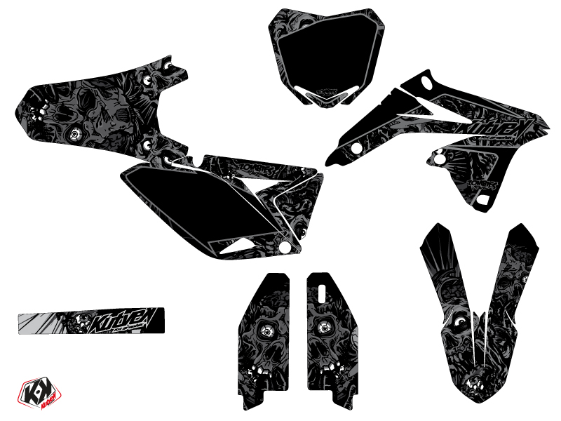 Kit déco moto-cross Zombies Dark Suzuki 250 RMZ noir KUTVEK - vue 2
