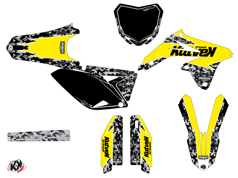 Kit Décoration Moto Cross Predator Suzuki 250 RMZ Jaune KUTVEK - vue 2