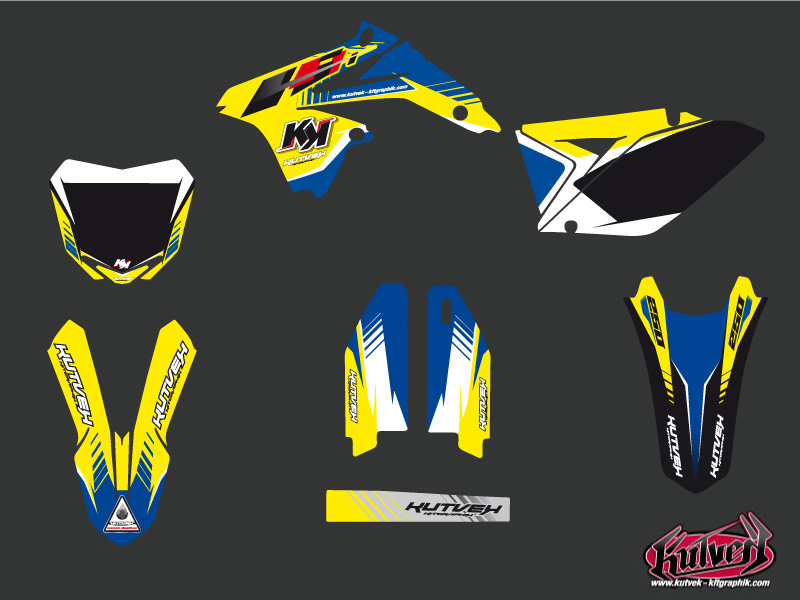 Kit décoration moto cross Pulsar Suzuki 250 RMZ bleu KUTVEK - vue 2