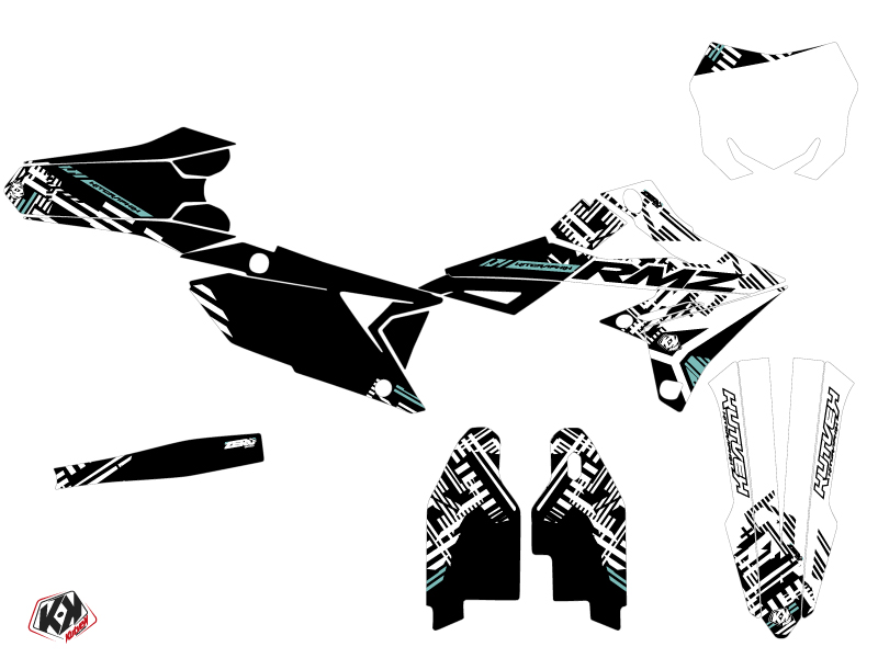 Kit Déco Moto Cross Suzuki RMZ 250 Turquoise Kutvek - vue 2