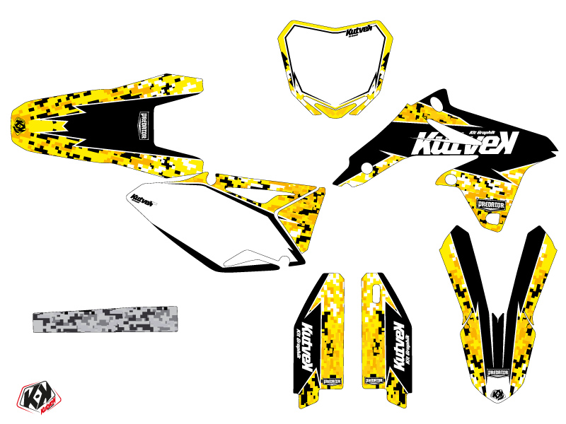 Kit Décoration Moto-Cross Predator Suzuki 450 RMZ Noir Jaune KUTVEK - vue 2