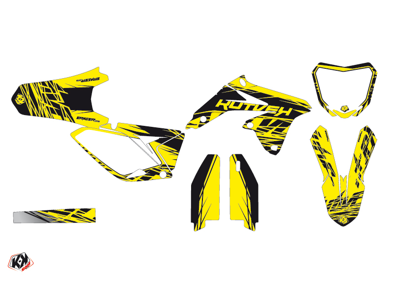 Kit Décoration Moto Cross Kutvek Eraser Suzuki RMZ 450 Jaune Noir - vue 2