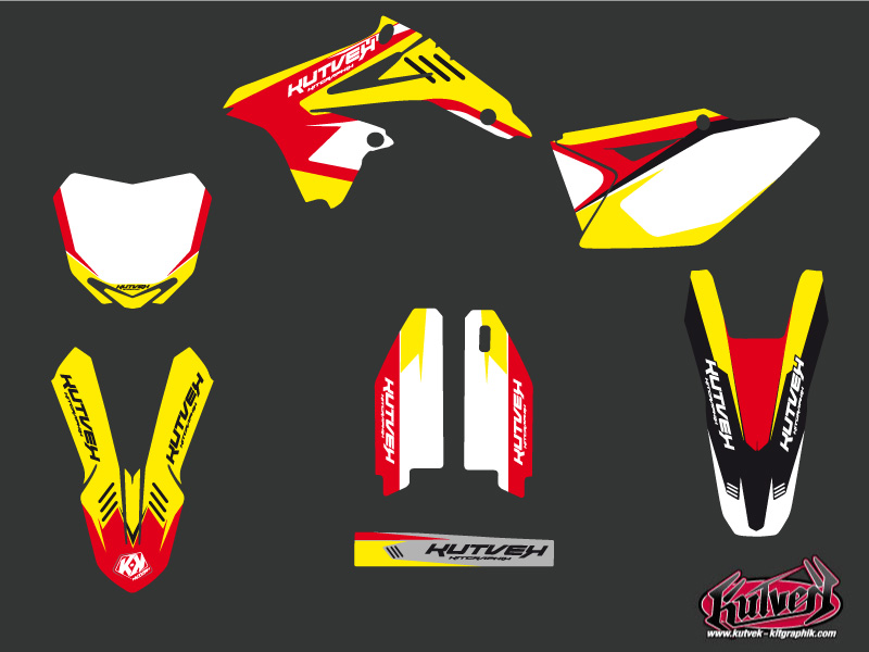 Kit Décoration Moto Cross Chrono Suzuki 450 RMZ Rouge KUTVEK - vue 2