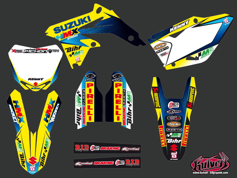 Kit Déco Moto Cross Replica Team Pichon Suzuki 450 RMZ 2013 KUTVEK - vue 2