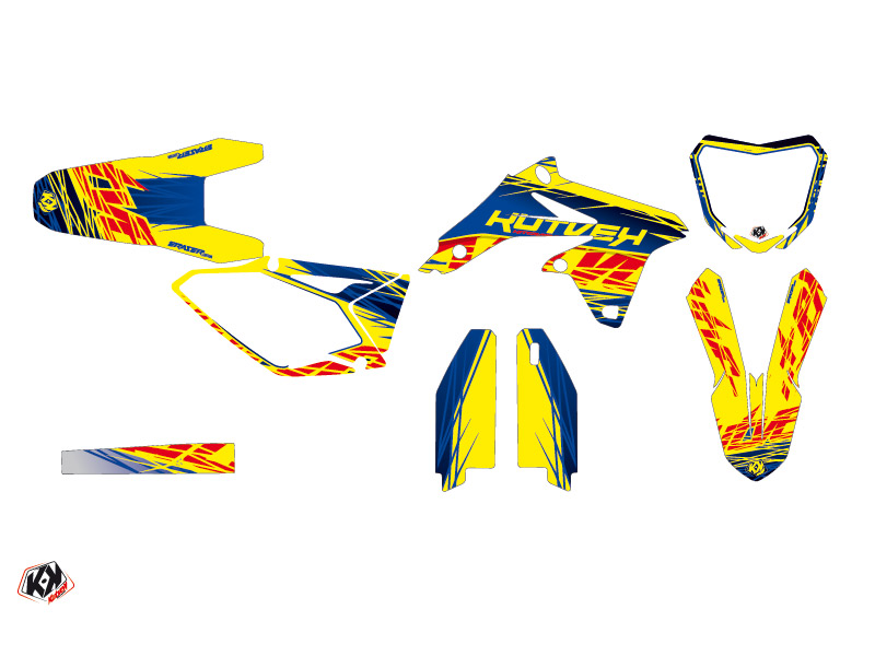Kit de plastiques Kutvek Eraser Suzuki 450 RMZ bleu jaune - vue 2