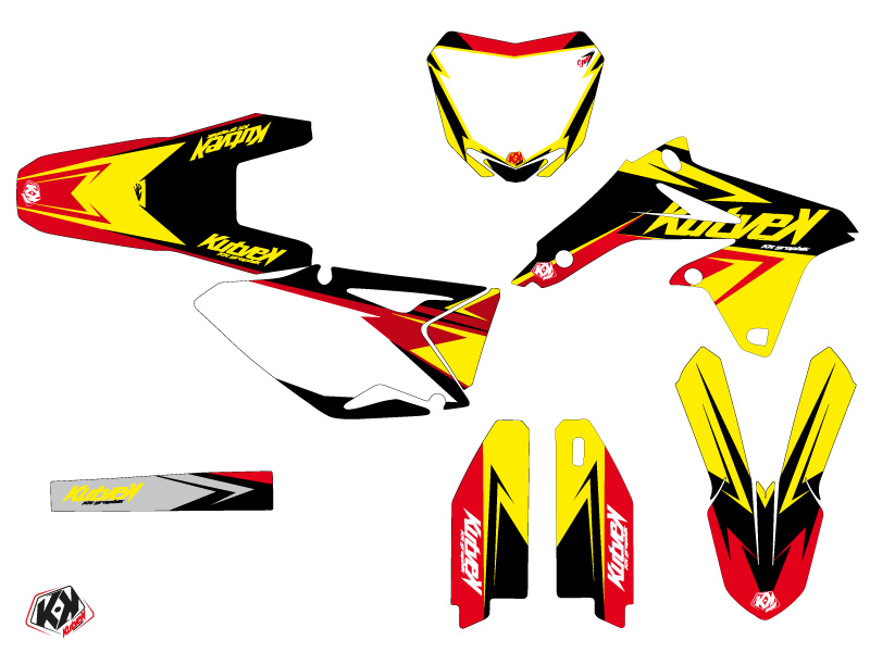 Kit Décoration Moto-Cross Stage Suzuki 450 RMZ Jaune Rouge - vue 2