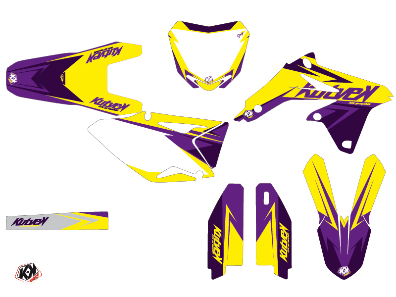 Kit de décoration moto-cross Stage Suzuki RMZ 450 Jaune Violet KUTVEK - vue 2