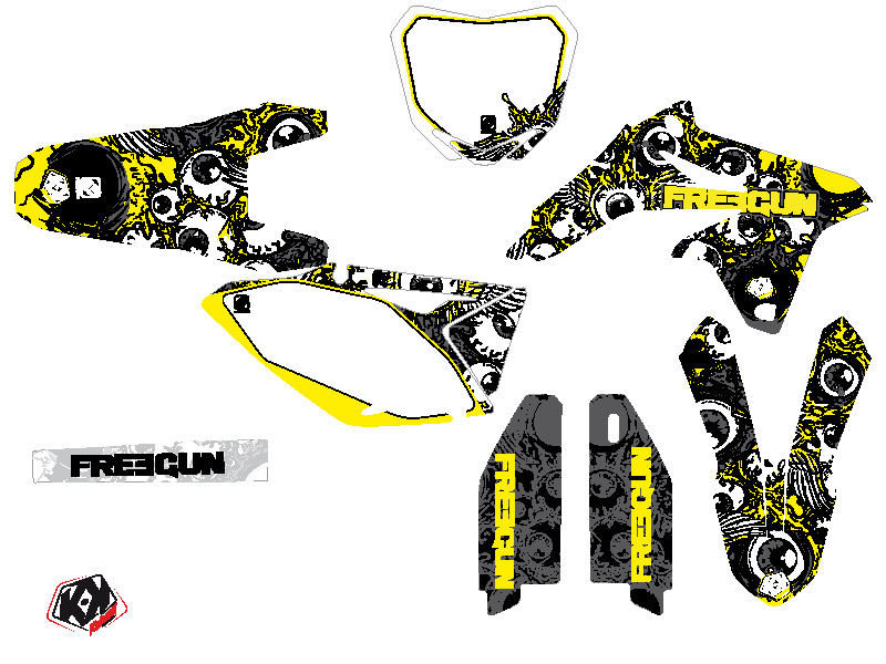 Kit Déco Moto Cross Freegun Eyed Suzuki 450 RMZ Jaune - vue 2