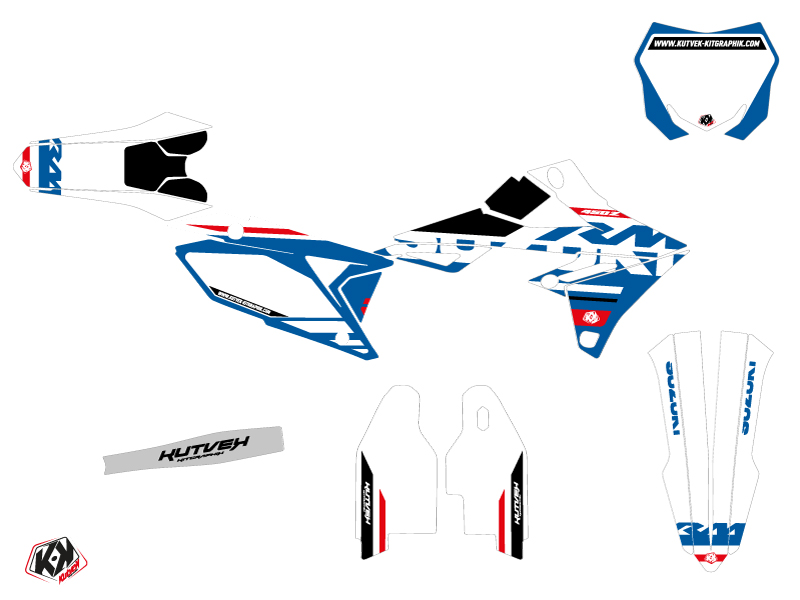 Kit décoration moto cross Suzuki 450 RMZ blanc KUTVEK - vue 2